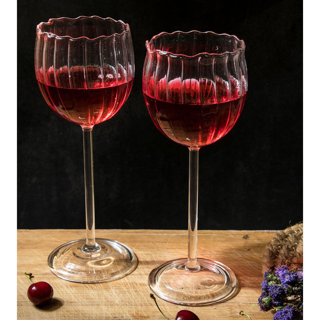 Buy Rose Wine Glass Set Online In India