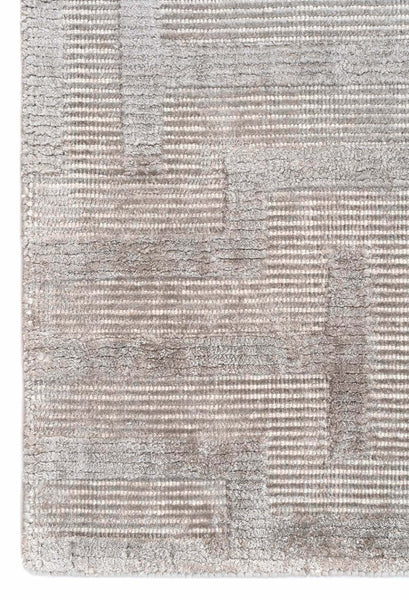 White Metal Wool & Silk Rug