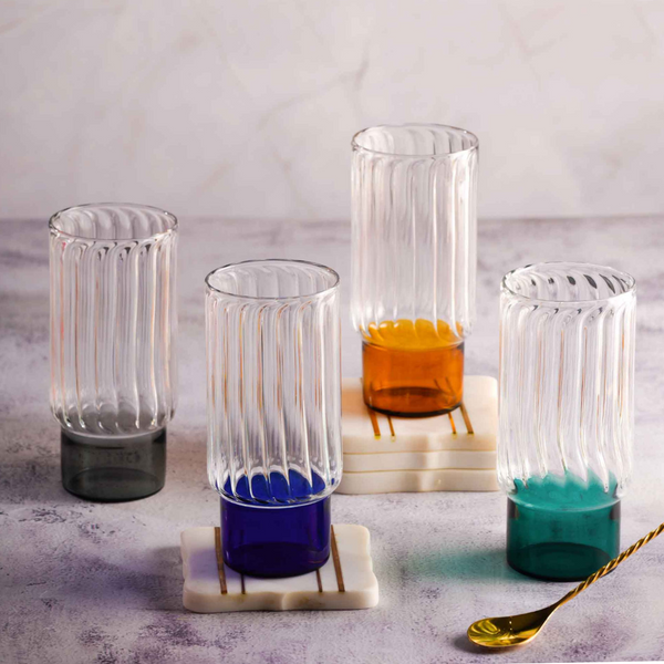 Highball Block Glasses (Set of 4) | Colours Available