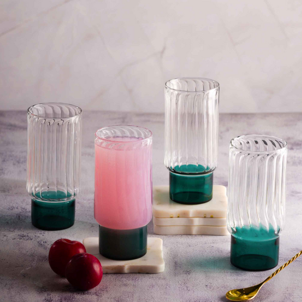 Highball Block Glasses (Set of 4) | Colours Available