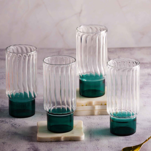 Highball Block Glasses (Set of 4) | Colours Available