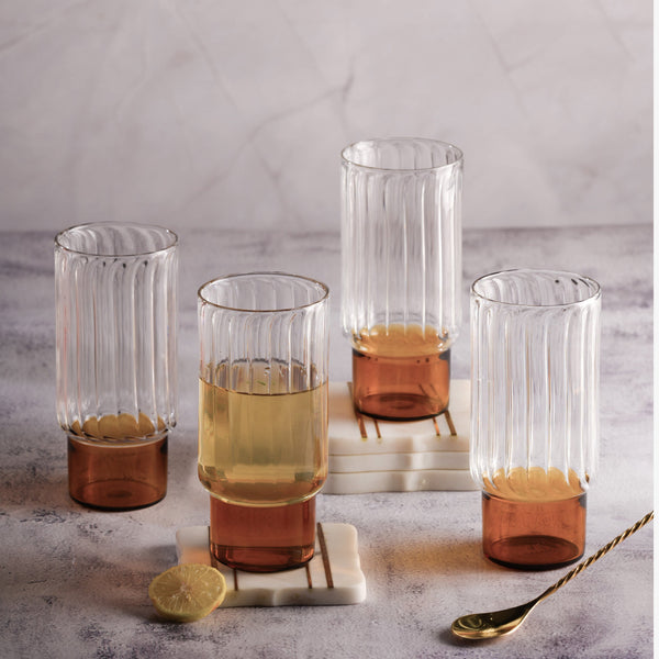 Highball Block Glasses (Set of 4) | Colours Available